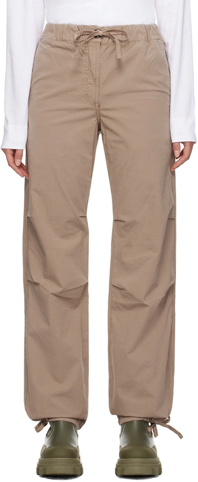 Ganni Beige Drawstring Trousers In Kalamata