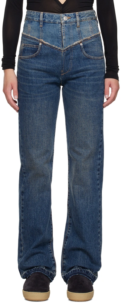 Isabel Marant Blue Noemie Jeans In 30db Dark Blue