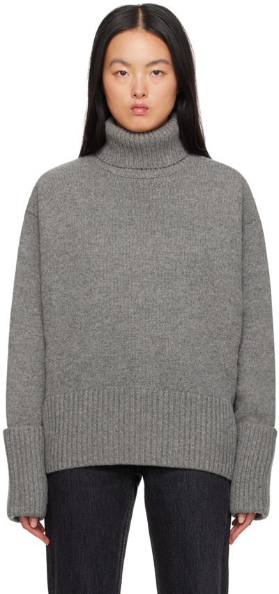 Axel Arigato Roll Neck Oversize Jumper In Grey