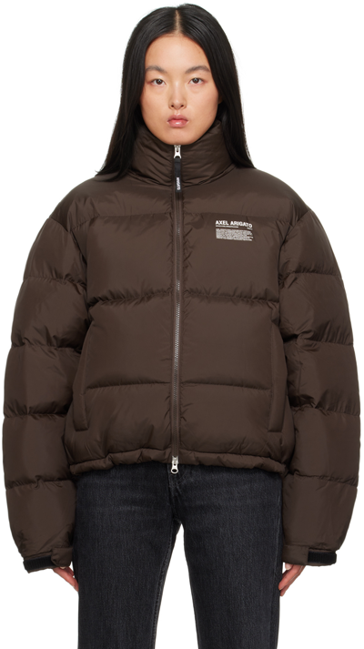 Axel Arigato Observer Logo-print Puffer Jacket In Dark Brown