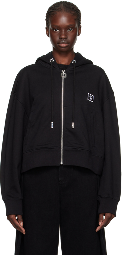 Wooyoungmi Black Zip-up Hoodie In Black 715b