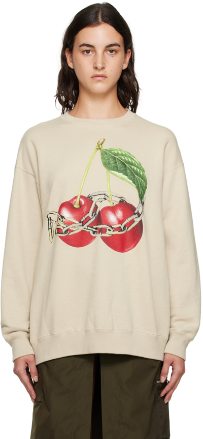 Undercover Beige Printed Sweatshirt In Lightbeige