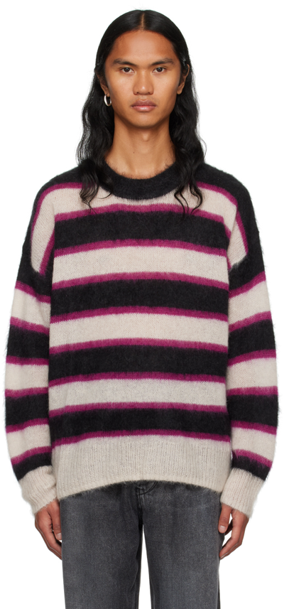 Isabel Marant Drussellh Striped Knitted Sweater In 02fk Faded Black