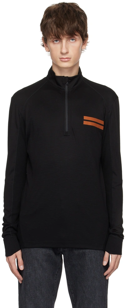 Zegna Black Half-zip Sweatshirt In K09 Black