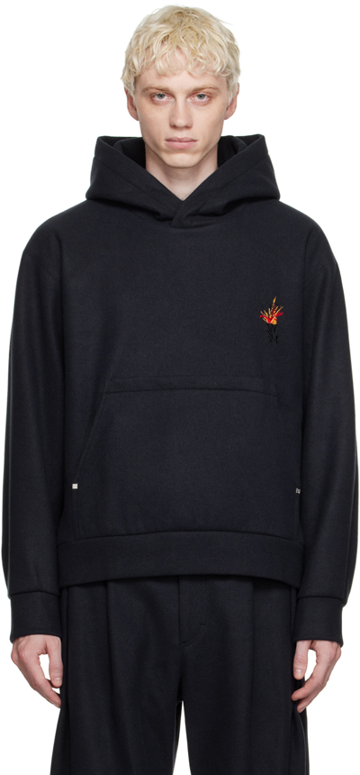 Wooyoungmi Navy Volcano Hoodie In Navy 727n