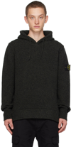 Stone Island Organic Cotton Fleece Hoodie In V0029 Black