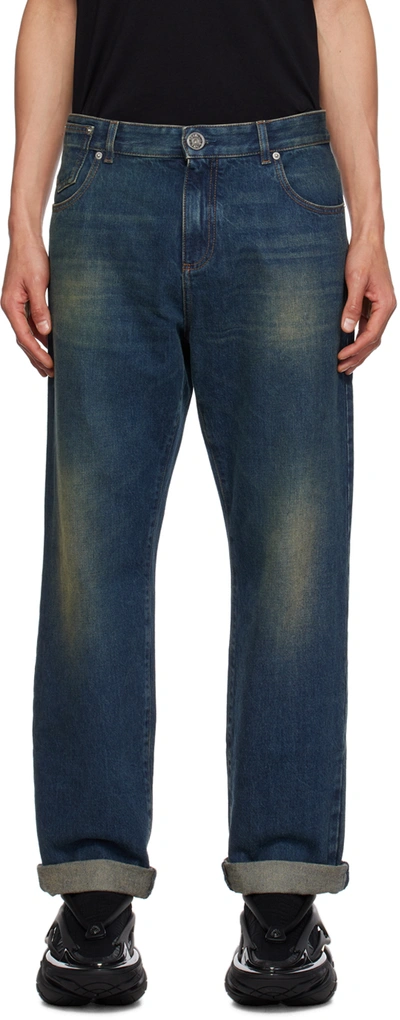 BALMAIN BLUE VINTAGE JEANS