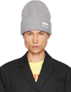 GANNI GRAY RIB BEANIE