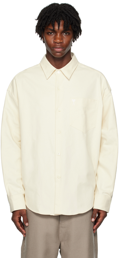 Ami Alexandre Mattiussi Off-white Boxy Fit Shirt In Ivory/185