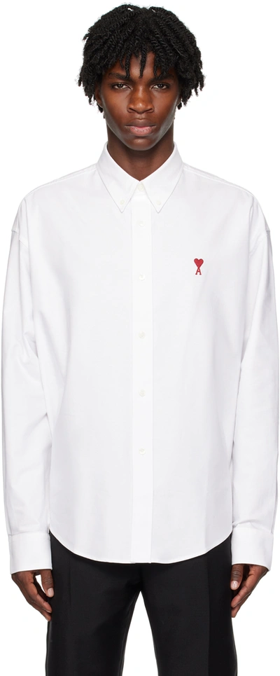 Ami Alexandre Mattiussi White Boxy Fit Shirt In Natural White/168