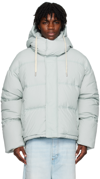 Ami Alexandre Mattiussi Hooded Pull Rope Down Jacket In Aquamarine/468