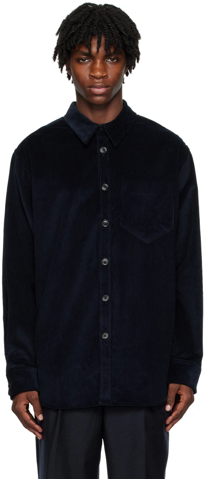 Ami Alexandre Mattiussi Navy Oversize Shirt In Night Blue.430