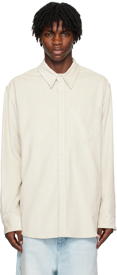 Ami Alexandre Mattiussi Off-white Oversize Shirt In Ivory/185