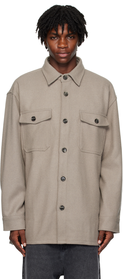 Ami Alexandre Mattiussi Taupe Pocket Shirt In Taupe/281