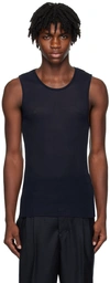 AMI ALEXANDRE MATTIUSSI NAVY LONG TANK TOP