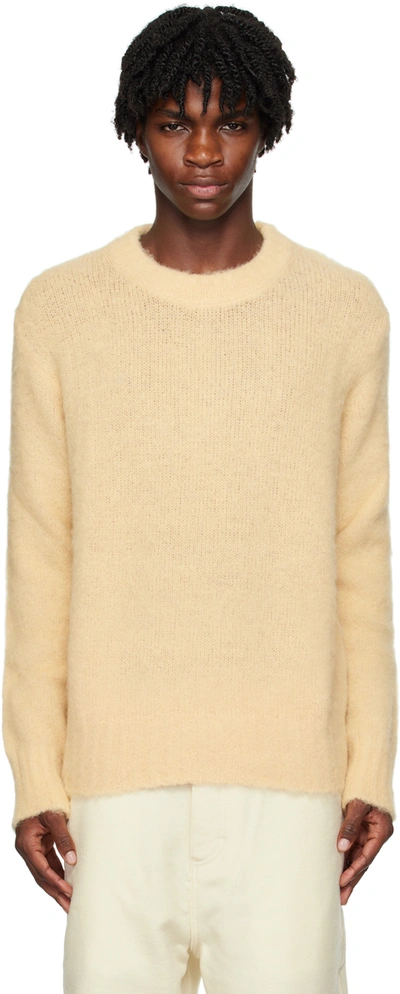 Ami Alexandre Mattiussi Hairy Light Crewkneck In Nude & Neutrals