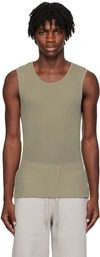 Ami Alexandre Mattiussi Taupe Long Tank Top In Argile/263
