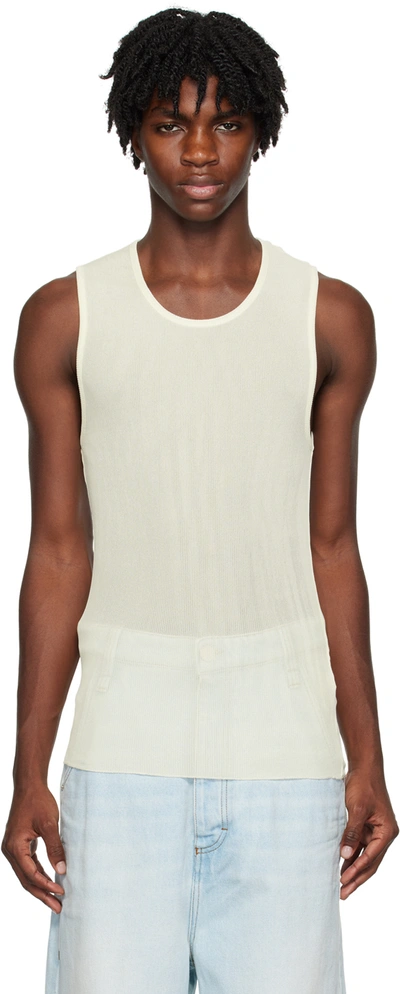 Ami Alexandre Mattiussi Long Tank Top White For Men In Ivory/185