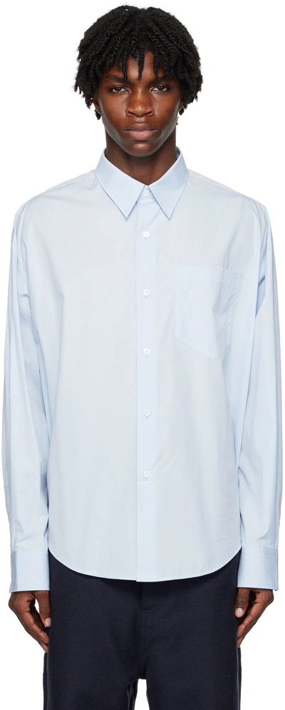 Ami Alexandre Mattiussi Blue Boxy Fit Shirt In Feather Blue/439