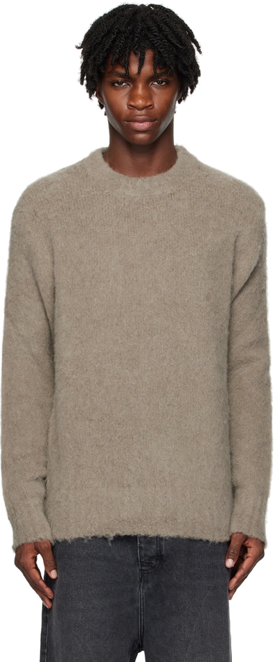 Ami Alexandre Mattiussi Taupe Hairy Sweater In Taupe/281