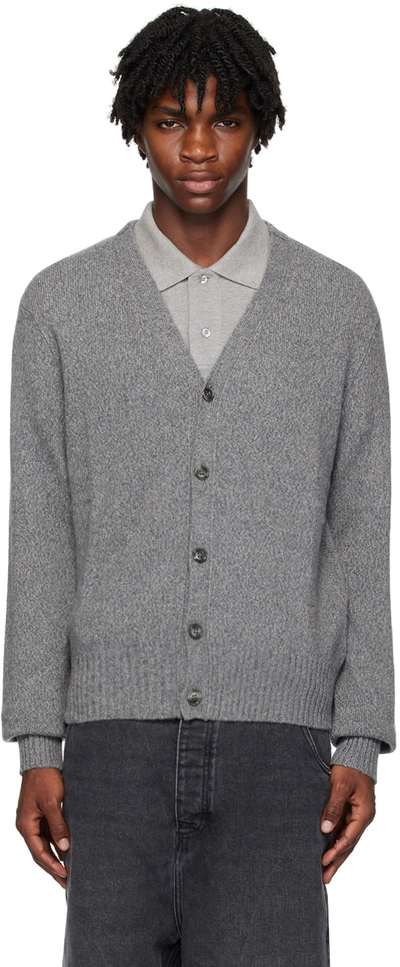Ami Alexandre Mattiussi Ami Paris Cashmere Cardigan In Grey