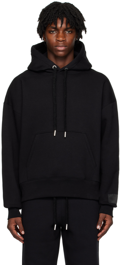 Ami Alexandre Mattiussi Logo-patch Cotton Hoodie In Navy
