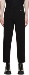 WOOYOUNGMI BLACK TURN-UP TROUSERS