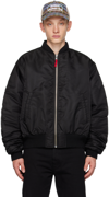 STOCKHOLM SURFBOARD CLUB BLACK VELCRO PATCH BOMBER JACKET