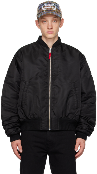 Stockholm Surfboard Club Nylon Bomber Jacket In Black