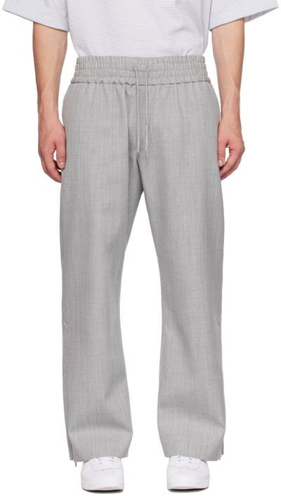 Fumito Ganryu Drawstring-waistband Track Trousers In Silver
