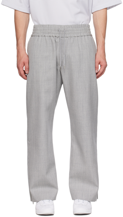 Fumito Ganryu Drawstring-waistband Track Pants In Silver