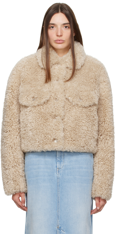 Isabel Marant Étoile Fazia Faux Shearling Jacket In Beige