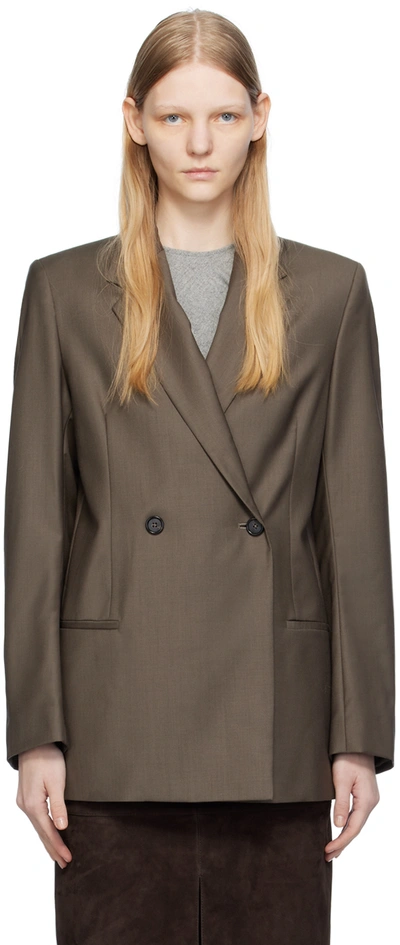 Totême Gray Double-breasted Blazer