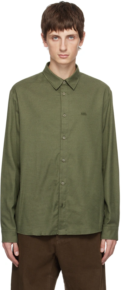 Apc Green Vincent Shirt In Khaki