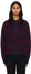 Drôle De Monsieur Midnight Blue Wool Blend Jumper In Navy