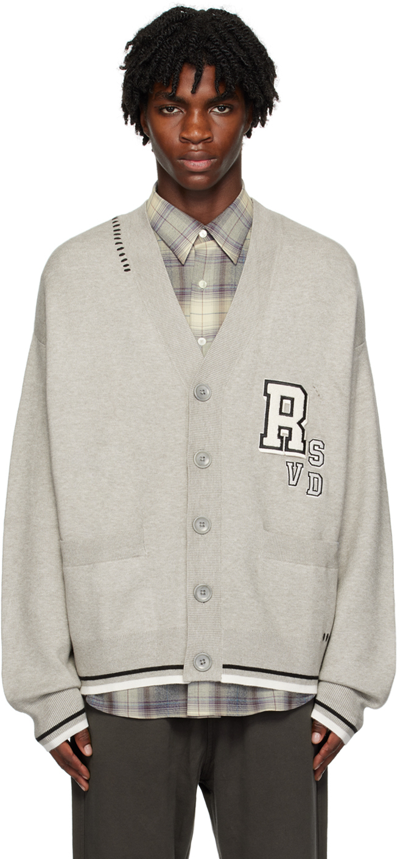 Izzue Gray Badge Cardigan In Grey