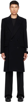 DOLCE & GABBANA BLACK DOUBLE-BREASTED COAT