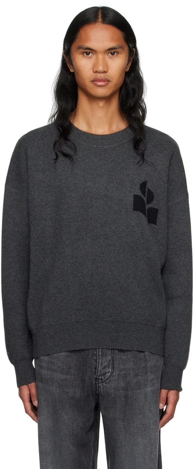 Isabel Marant Atley Logo Sweater In Grey