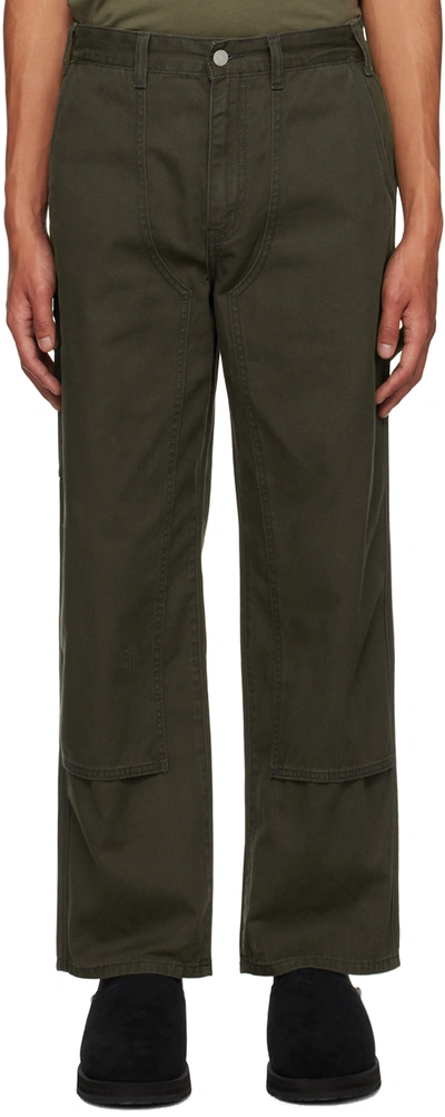 Thisisneverthat Green Carpenter Trousers In Olive Drab