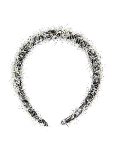 Monnalisa Kids'   Lurex Fringe Headband In Silver