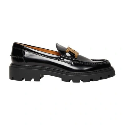 Tod's Catena Loafers In Nero