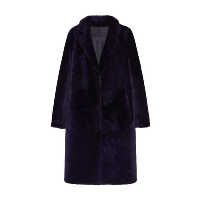 Yves Salomon Reversible Merino Coat In Violet