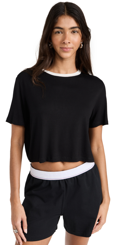 Splits59 Djuna Crop Ringer Top In Black White