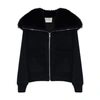 YVES SALOMON CROPPED CASHMERE JACKET WITH FOX FUR COLLAR