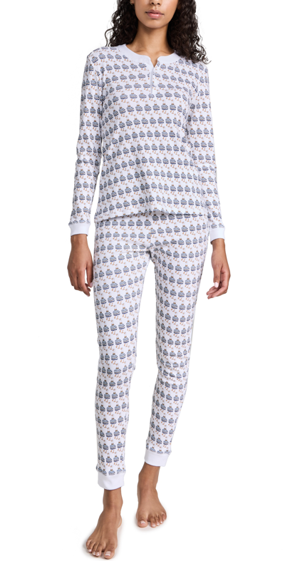 Ro's Garden Pippa Womens Pajama Set In Royal Bluelouie