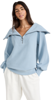 Varley Vine Half-zip Cotton-blend Sweater In Blue
