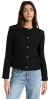 Theory Holiday Tweed Cropped Jacket In Black