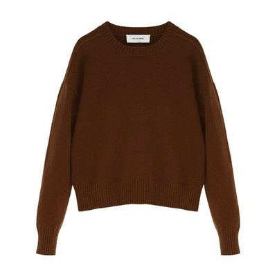 Yves Salomon Knit Sweater In Marron