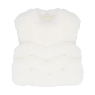 Yves Salomon Short Fox Fur Gilet In Blanc
