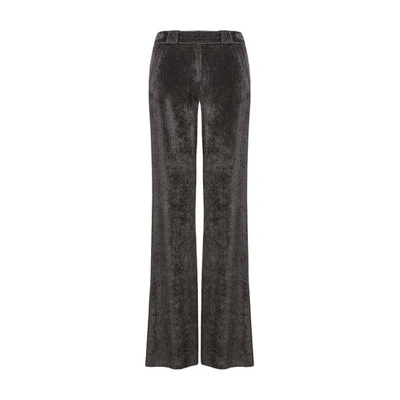 Alberta Ferretti Mid Waist Corduroy Flared Pants In Grey